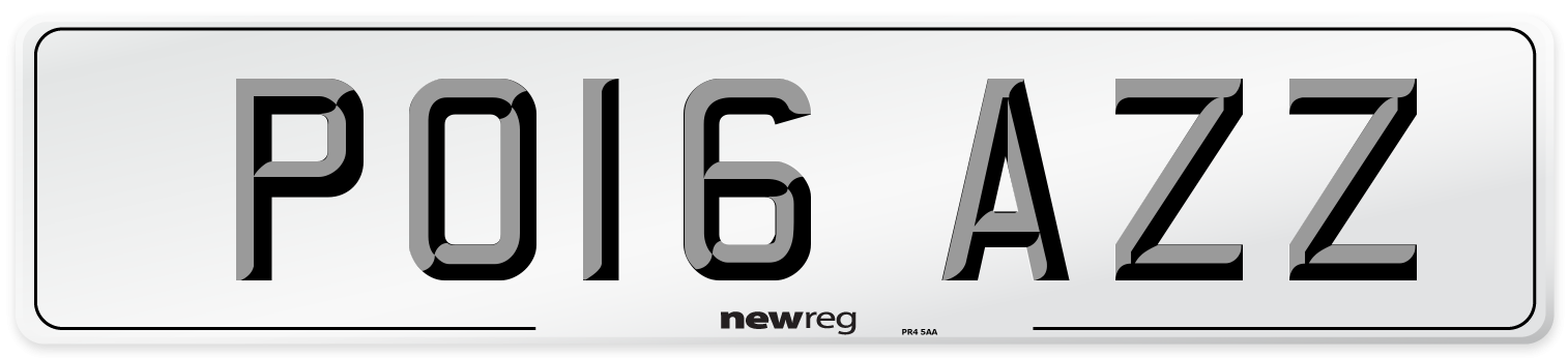 PO16 AZZ Number Plate from New Reg